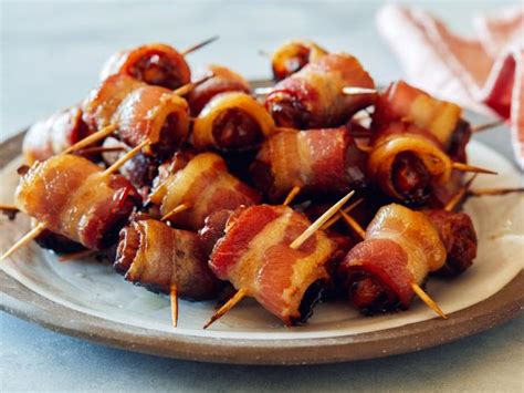 Make a bacon weave that is the same length as the pork tenderloin square. Bacon-Wrapped Dates Recipe | Ree Drummond | Food Network