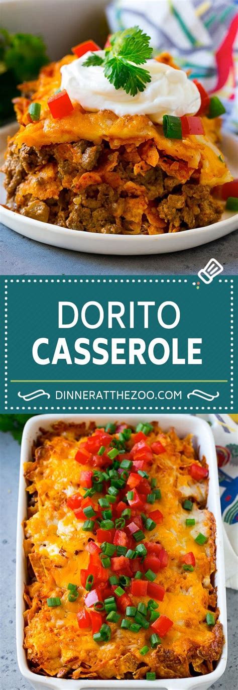 Repeat once more, ending with a layer of chicken mixture. Dorito Casserole Recipe | Mexican Casserole | Beef ...