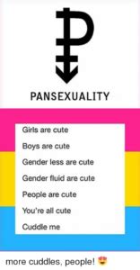 .because it is the beginnings of a happy dinner i will have with my genderqueer significant other, whom i love. pansexual - Dictionary.com