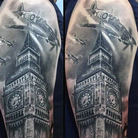 Choose your favorite big ben designs and purchase them as wall art, home decor, phone cases, tote bags, and more! 50 Big Ben Tattoo Designs For Men - Clock Ink Ideas in ...