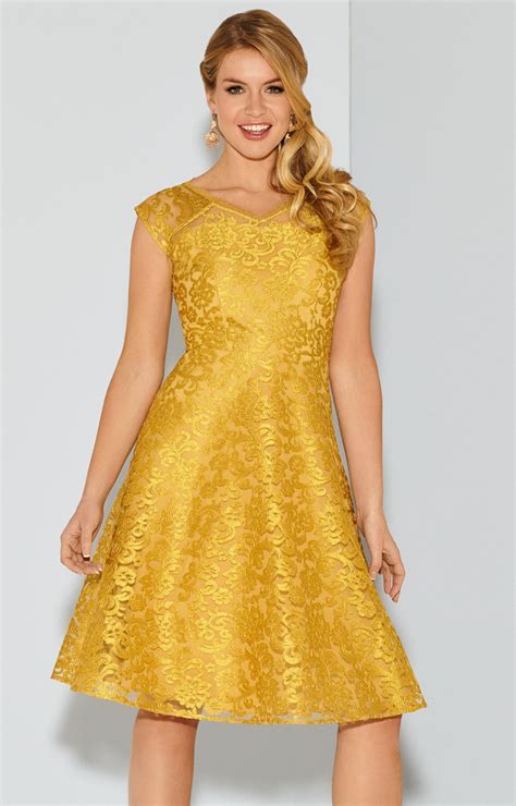Paris Occasion Dress Short Saffron Gold - Wedding Dresses, Evening Wear ...