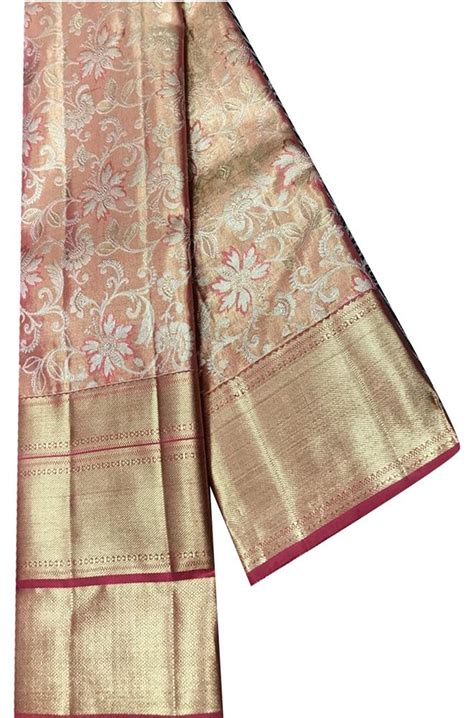 Crafting/recipe that use the item. Buy online Pink Handloom Kanjeevaram Pure Tissue Silk ...