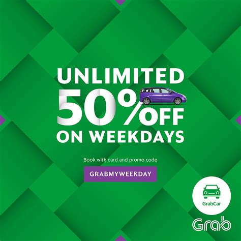 Grab** and take 15% off (up to myr30 off) with a minimum spend of use grabcar rental service and pay at a reasonable price. 50% Off GrabCar Rides Discount Promo Codes Weekdays ...