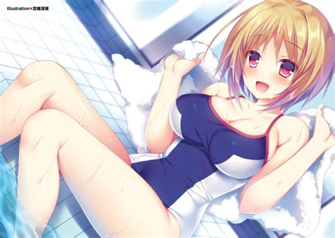 Wallpapers tagged with this tag. Rule 34 - :d bangs blonde hair blue swimsuit blurry ...