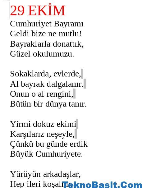 Buna göre öğrenciler cumartesi pazar ve pazartesi olmak üzere üç gün tatil yapmış olacaklar. En Güzel 29 Ekim Cumhuriyet Bayramı Şiirleri (3 Kıtalık ve ...