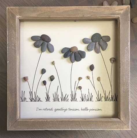 Is your dad retiring soon? Retirement gift, Pebble Art Flower, special gift, Picture ...
