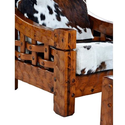 Whether it's a boat chair, lounge chair, or any chair, sun towels™ unique design will keep it there! Rustic Modern Cowhide Leather Solid Pine Lounge Chair and Ottoman by Null at 1stdibs