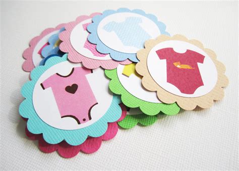 Another way to make a blank gift tag template is through a die cutting machine or an individual die cut for the gift tag size that you have chosen to use. Baby Onesie Tags for Baby Shower Gift Favors · Adorebynat ...