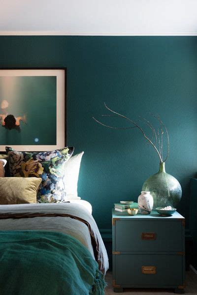 Find the handpicked furniture & decor products used in this bedroom this bedroom design provides plenty of glam with a mirrored console/media table, brass accents, and velvet jewel toned pillows. Jewel Tones | Monochromatic decor, Rustic bedroom design ...