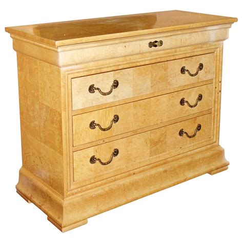 Up to 70% off everything home! Henredon Charles X Collection Burl Wood and Brass Dresser ...