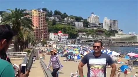 'atami beach' atami is the famous onsen resort town 40 minutes shinkansen ( bullet train ) , 1 there is a beach too, (it's an artificial beach, but big )with some summer activities especially during. Atami Beach Fun - YouTube