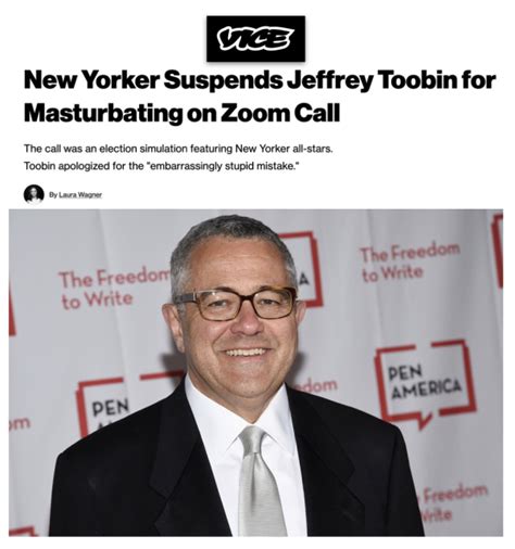 A man masturbating by stimulating his penis. Key CNN Trump-critic Jeffrey Toobin suspended for ...