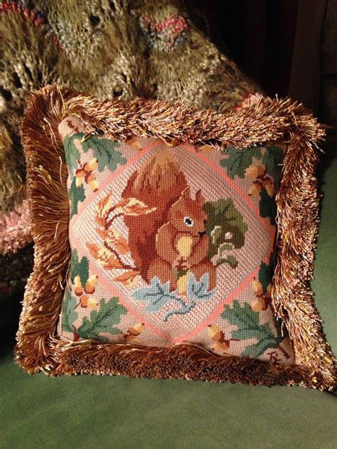 I would however, secure needlepoint by. Squirrel Nutkin needlepoint pillow I had finished at House of Needlepoint. Darien,CT | Burlap ...