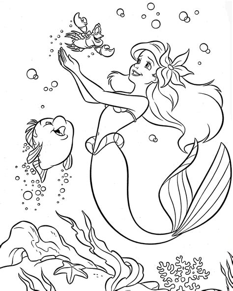 She has loyal friends, the yellow fish flounder and the crab sebastian. Colouring Pages Coloring Pages Disney Princess Little ...