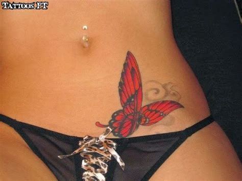 This butterfly tattoo design is a common trend but it does not mean that it lost its appeal. Groin Red Butterfly Women Tattoo On Hip | Tattoos ...
