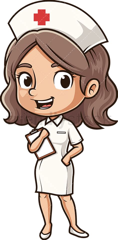 Happy Nurse Cartoon Clipart Vector - FriendlyStock