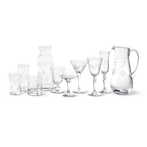 Custom shot glasses, pints, wine glasses & more. Vintage Etched Glassware Collection | Williams Sonoma