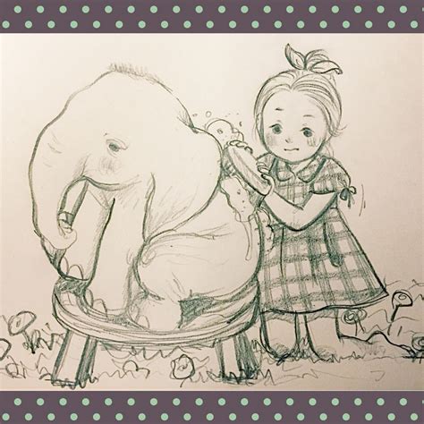 Maybe you would like to learn more about one of these? Baby elephant and girl Pencil,sketch,drawing,hand drawing ...