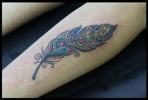 You can customize the colors and choose your favorite contrast. Colored Feather tattoo | Feather tattoo colour, Tattoos ...
