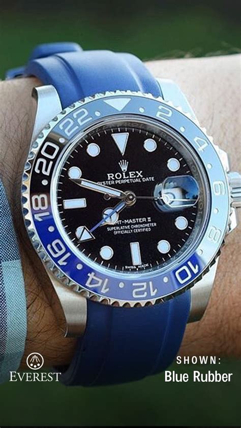 Image owners credited in post contact your ad for prices no affiliation with rolex s.a. Beautiful blue rubber watch band for the beautiful BLNR ...