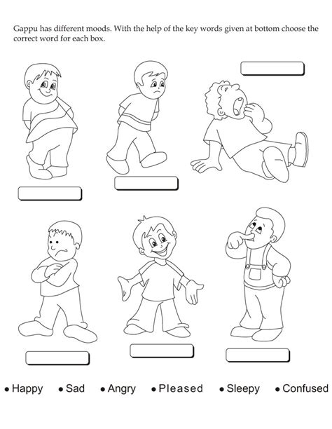 Feelings coloring pages for kindergarten. Opposites coloring pages download and print for free