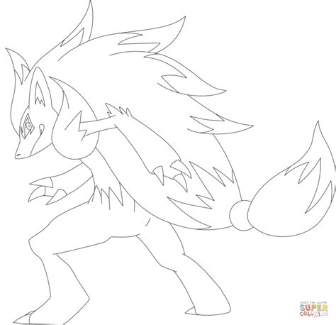 Children will be more than happy to splash generous doses of yellow on their favorite character sketched beautifully on the printable pages. Zoroark coloring page | Free Printable Coloring Pages