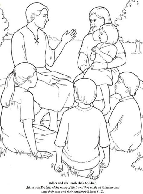 Children can color through the story of creation with these fun bible story coloring pages. LDS Games - Color Time - Adam and Eve Teach Their Children ...