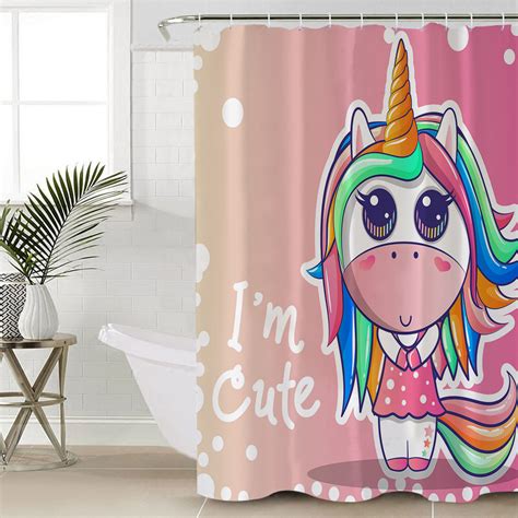 This one is ideal for younger children, as it helps them learn their abcs by using illustrations. Cute Girl Unicorn Shower Curtain | Unilovers