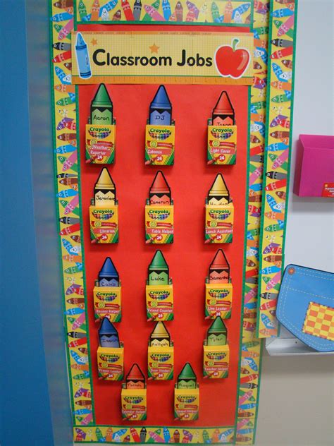 Classroom jobs Using crayola boxes. … | Prek classroom, Crayon themed classroom, Classroom jobs