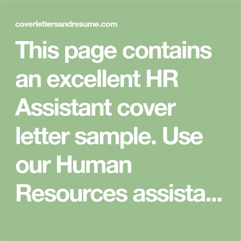 Hr related templates hr advisor cv sample hr manager cv template. HR Assistant Cover Letter Sample and Writing Tips | Cover ...