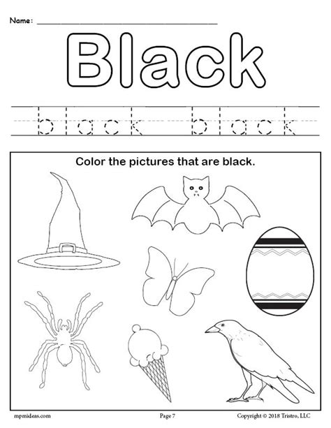 Matching the object prtintable sheets fo rtoddlers. Color Black Worksheet | Color worksheets for preschool ...