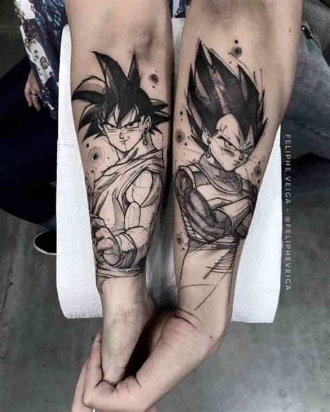Fan art tattoo of vegeta from dragon ball, done by tattoo artist chris showstoppr. Dragon Ball Z Tattoo for Couple | Best Tattoo Ideas ...
