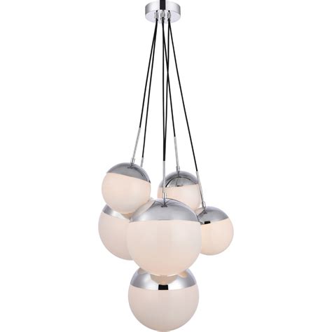 Mickey modern led chandelier frosted globes glass. CHANDELIER CHROME PENDANT FROSTED GLASS GLOBES FOYER ...