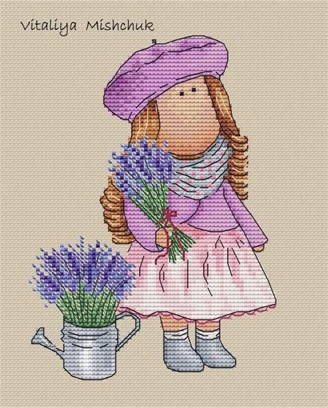 These decorative designs accompanied the themed hearts with specific images that would appeal to babies and toddlers. Baby Girl Cross Stitch Pattern Lavender DIY Xstitch Chart ...