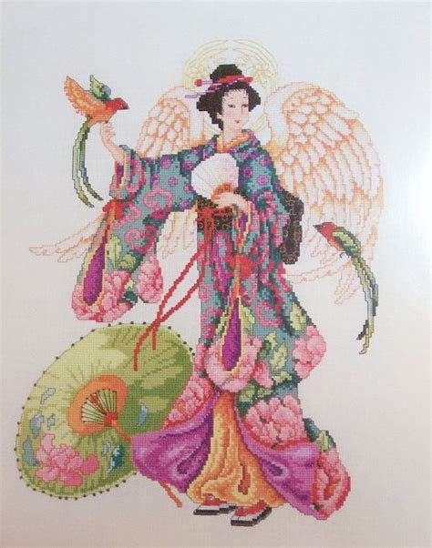 Pindiy»forum › cross stitch communication / download (only reply) › cross stitch patterns scanned › leisure arts 4249 beautiful cross stitch other stitches: Japanese Angel Cross Stitch Pattern by Barbara Baatz Cross ...