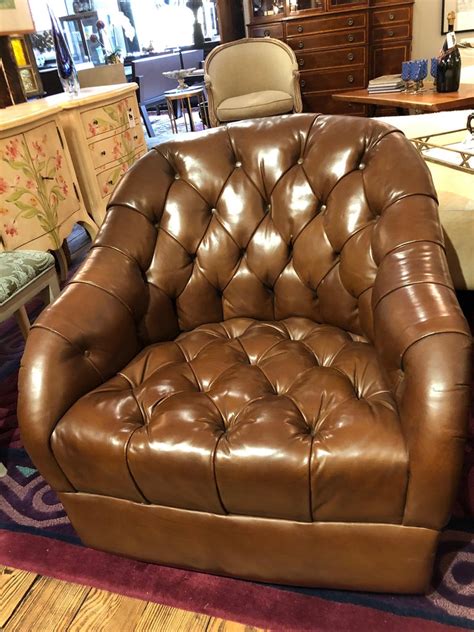 The swivel chair's plush seat and back cushion promise comfort, while the swivel base lets you move about with ease. Sumptuous Tufted Ward Bennett Swivel Club Chairs in ...