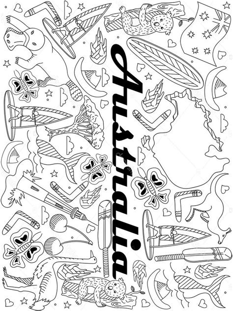 Touch device users, explore by touch or with swipe gestures. Australia coloring pages. Download and print Australia ...