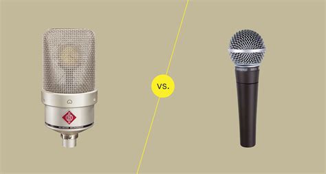 Dynamic or condenser is the first choice that you'll have to make, and it really comes down to your personal preference, desired sound and the instruments that you're playing. Condenser Microphones vs. Dynamic Microphones