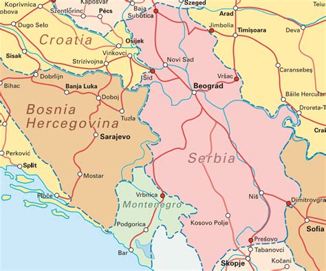 Detaljna interaktivna karta srbije sa bazom podataka geografskih lokacija. Serbien Karte Routen