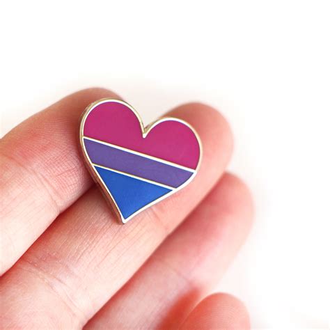 Created by desiree akhavan, rowan riley. Bisexual Flag Heart Enamel Pin | Compoco