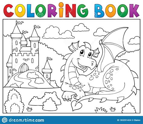 Activity sheets that will teach kids about healthy habits while having fun. Coloring Book Lying Dragon Theme 2 Stock Vector ...