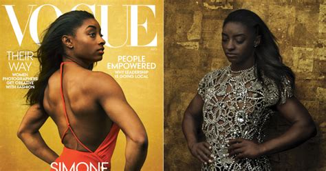 Simone biles, who is often lauded as the greatest gymnast to ever tumble on earth, opened up to vogue for its august cover story , where she discussed training for the (as of now) 2021 olympics during a pandemic, her frustrations with usa gymnastics organization's negligence around sexual. Simone Biles's Vogue Cover Exemplifies Strong Beauty
