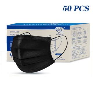 *if you have concern with your order, pls. Face Mask Surgical 3ply Excellent Quality 50Pcs With Box black mask aidelai black cloth | Shopee ...