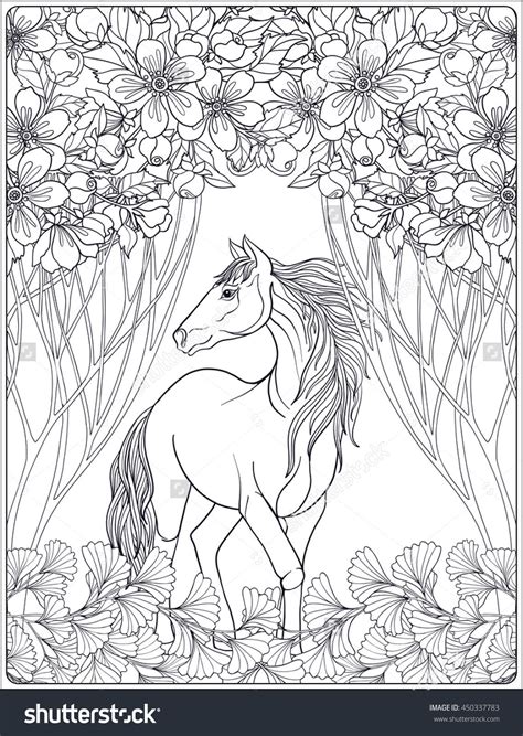 There are 880 horse coloring pages for sale on etsy, and they cost £3.82 on average. horse in the forest coloring page for adults Shutterstock ...