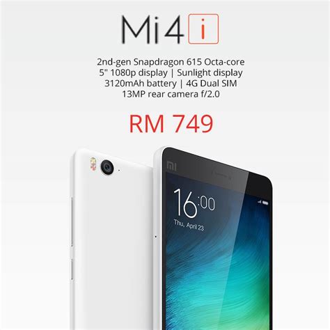 Compare price, harga, spec for mobile phone by apple, samsung, huawei, xiaomi, asus, acer and lenovo. Xiaomi Mi4i Price Malaysia