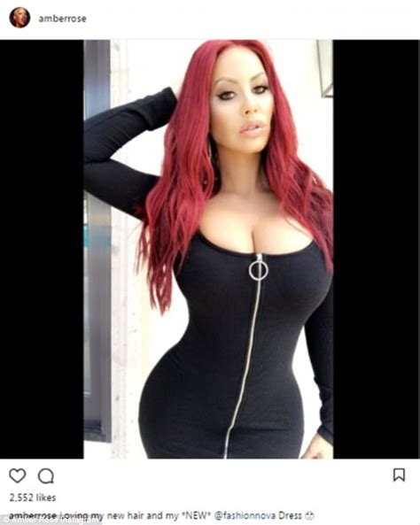 Here are some hot photos of amber rose with hair. Amber Rose debuts long red hair on Instagram | Daily Mail ...