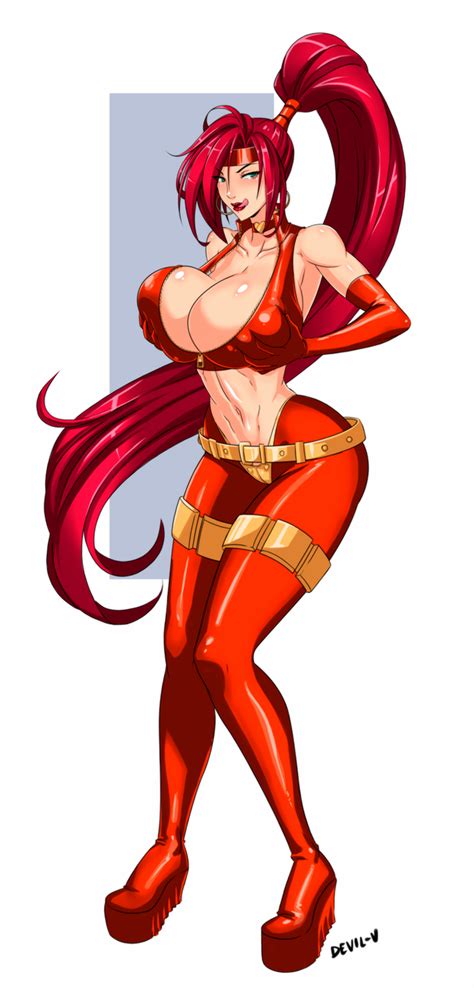 An improbably voluptuous female bounty hunter. Red Monika in Scarlet by DevilV by aercastro82 on DeviantArt