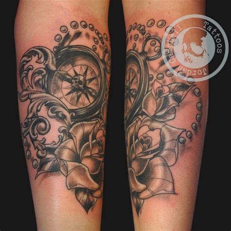 Skull tattoos are often intricate and take time and skill to complete. Compass, rose, filigree and skull cover up tattoo on ...