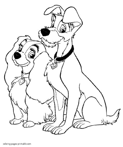 Maybe you would like to learn more about one of these? Printable Lady and the Tramp coloring pages 1 || COLORING ...