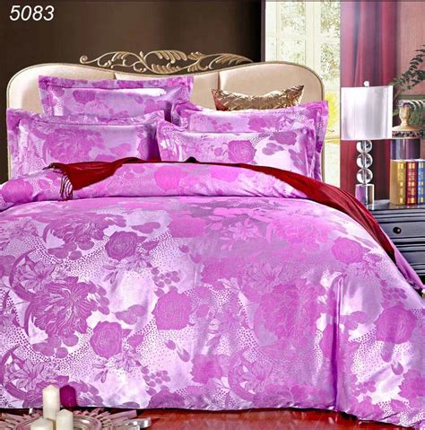 Silk flat sheet silk fitted sheet silk duvet cover oxford silk pillowcase housewife silk pillowcase details: Pink purple silk bedding set 4pcs AB sides silk/cotton bed ...
